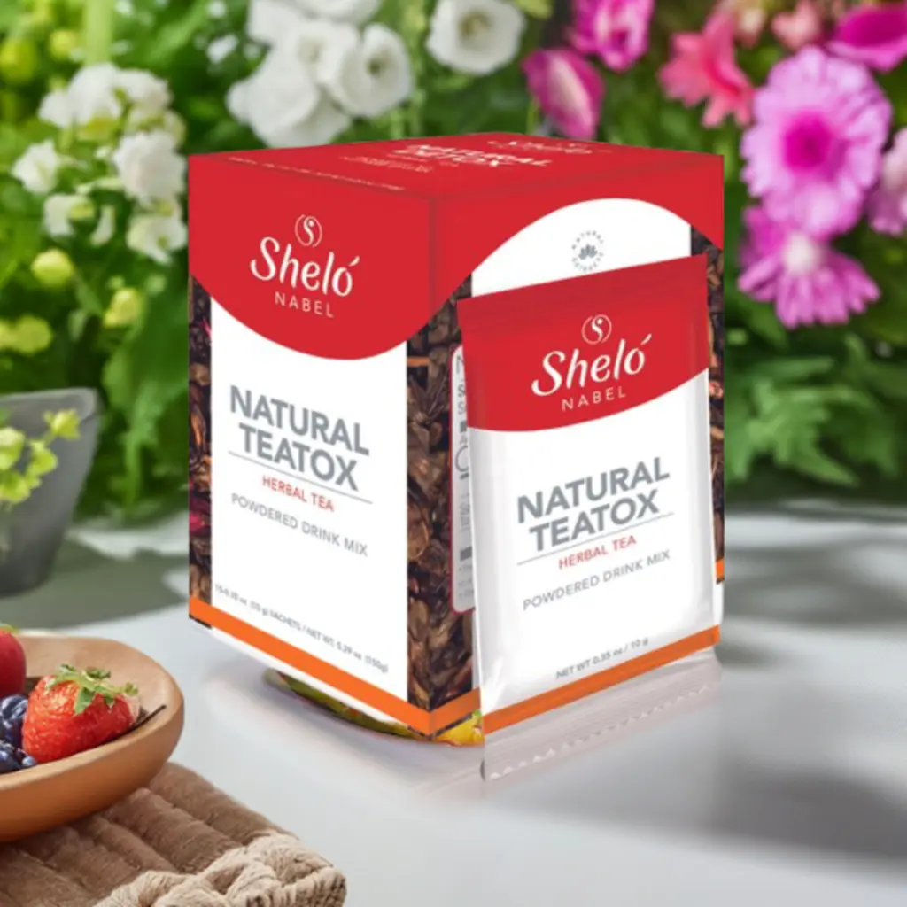 Shelo NABEL Natural Teatox Powder Drink - Box with 15 Sachets