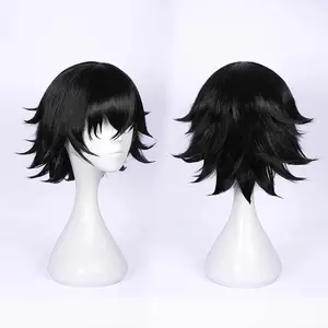 High Quality Dazai Osamu Cosplay Wig Anime Bungo Stray Dogs Cosplay Short Brown Heat Resistant Synthetic Hair Wigs