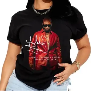 Usher Concert Graphic T-Shirt, Usher Shirt, Past Present Future World Tour 2024, Vintage Usher Merch, Perfect Gift Crewneck