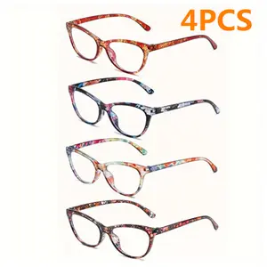 4pcs Anti-blue Light  Glasses Ultralight TR90 Sport Presbyopia Eyeglasses Women Men Far Sight Optical Eyewear Diopters