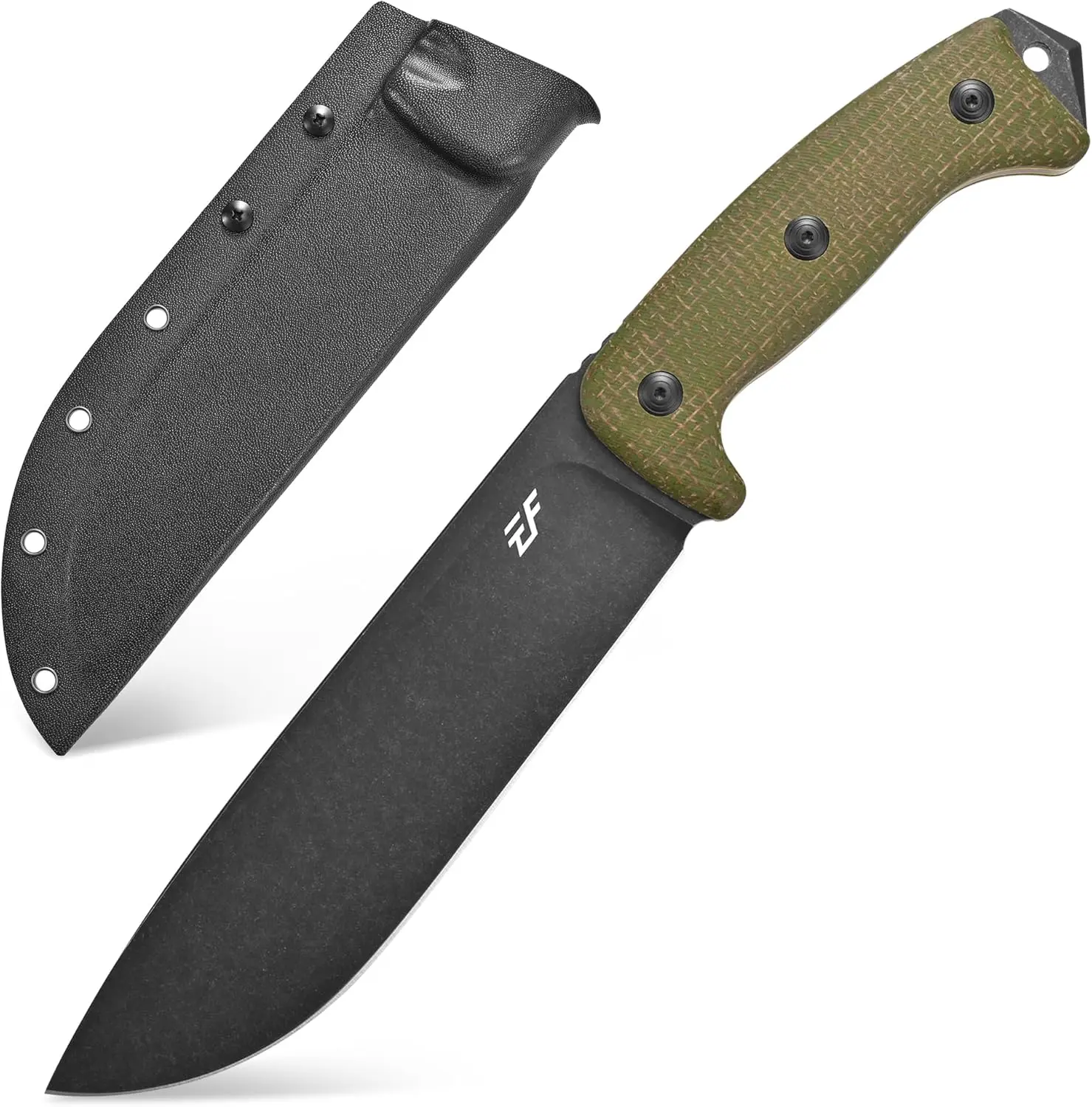 Eafengrow EF148 Full Tang Fixed Blade Knife - AUS-10 Stainless Steel Blade, 2-Tone Micarta Handle, Kydex Sheath, Heavy-Duty Utility Tool for Bushcraft, Camping, Hiking