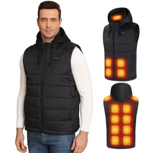 USB Charged 15 Zones Heated Vest with 3 Heat Settings for Outdoor Work & Winter Camping, Battery Pack NOT Included