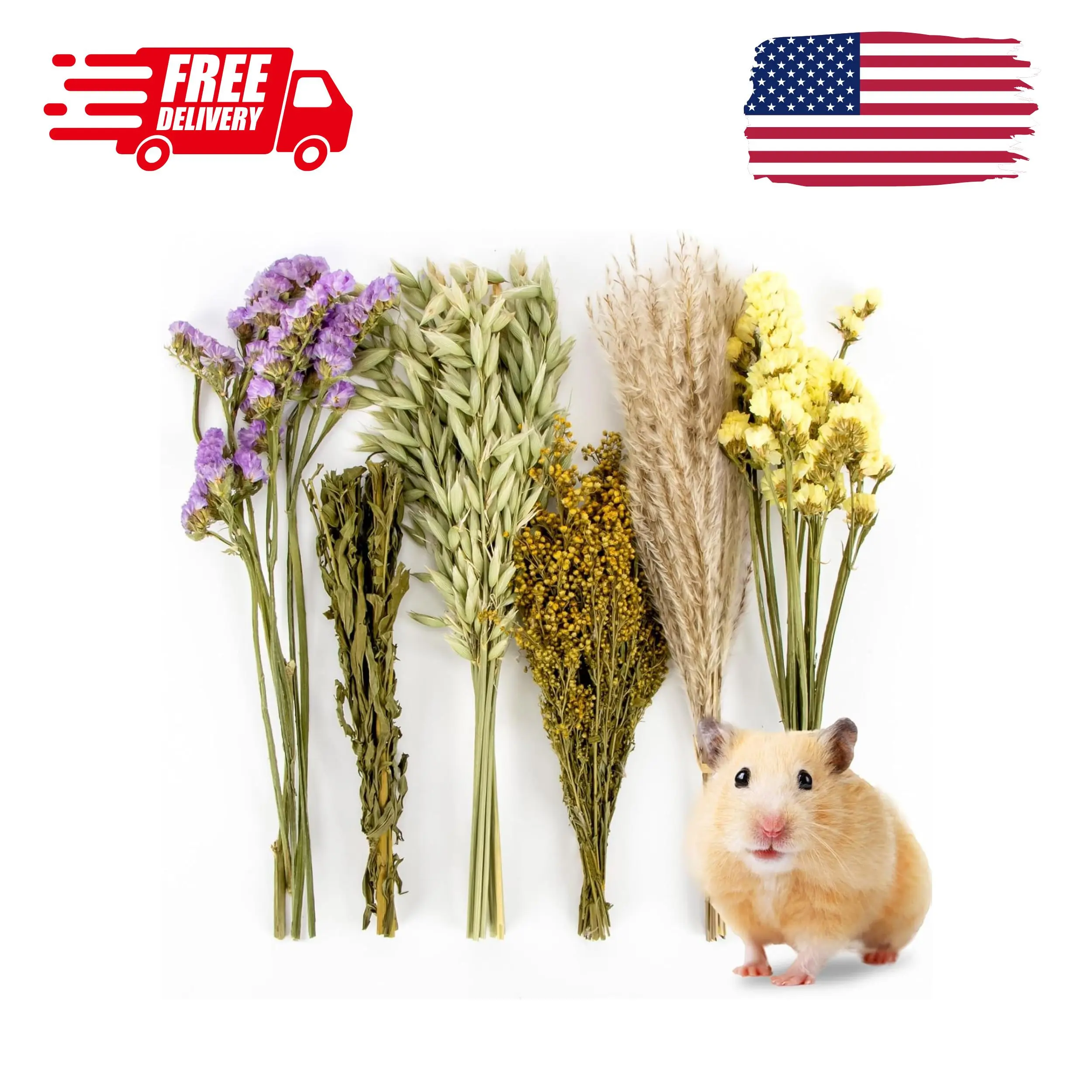 42 Pcs Hamster Sprays Natural - Sprays and Forage for Small Animals