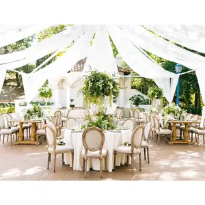 FANI 4 Panels Ceiling Drapes for Weddings - Sheer Gauze Cheesecloth Fabric - Soft Arch Wedding Ceiling Decoration for Party Ceremony Event Christmas - Easy Hanging Draping Fabric - Premium Polyester - White Ceiling Drapes - Decorating