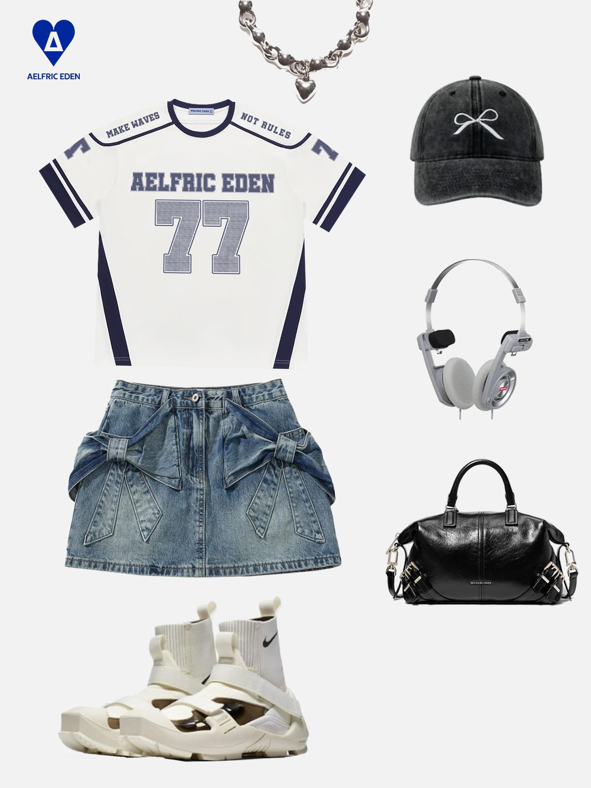 Aelfric Eden 77 Football Jersey Blokecore Oversized T-Shirt Vintage Graphic Tee Streetwear Unisex Summer Top