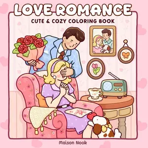 Maison Nook Love Romance Cute & Cozy Coloring Book for Adults and Teens Featuring Cute Couples in Romantic Scenes for Relaxation Paperback