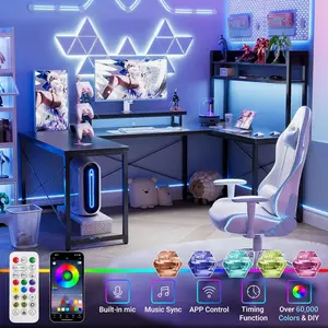 【Get It By Christmas】Computer Desk ，Reversible U Shaped Desk with Power Outlet,Home Office Desk with Storage Shelves, christmas 2024 ornament