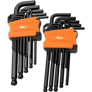 AMERICAN MUTT TOOLS L-Key Allen Wrench Tool Set - Includes Metric and SAE Long Arm Ball End Keys and Star Long Arm Security Keys