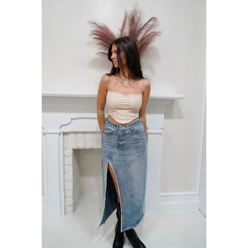 Crossover denim skirt - TikTok Shop