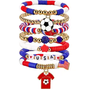 World Cup Flag Soft Clay Bracelet Set – Soccer Team Nations Fan Wristbands