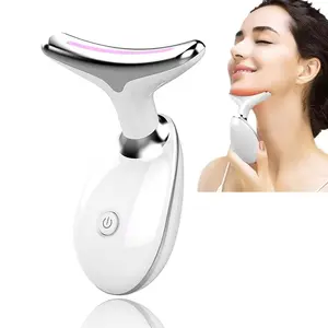 Electric Face Massager LED Color Light Facial Beauty Instrument Eye Neck Massage Device, New Battery Included, Ideal for Skin Care, Facial Beauty Machine