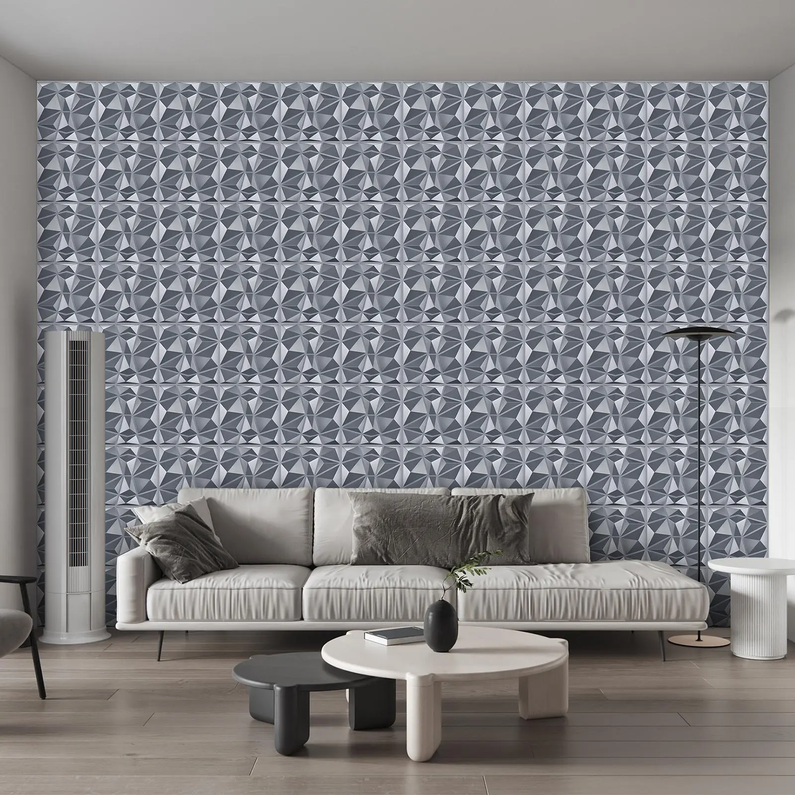 3D Diamond Textured Wall Panel, Self Adhesive Wall Sticker, Wall Decor for Living Room, Lobby, Bedroom, Hotel, Office, Game Room, TV Backsplash