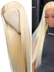 New Middle Part Long Straight Hair Wig for Women, European and American Style Fiber Headpiece, Synthetic Wigs, Silky Straight Wigs, Fashionable and Stylish