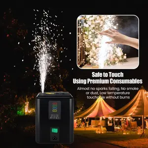 2pcs 350W Cold Spark Machine with 10×50g Consumables, 2-3.5M Spark Effect, Portable Auto Safety Cutoff FX Device for Wedding Party DJ Stage Events festive gift