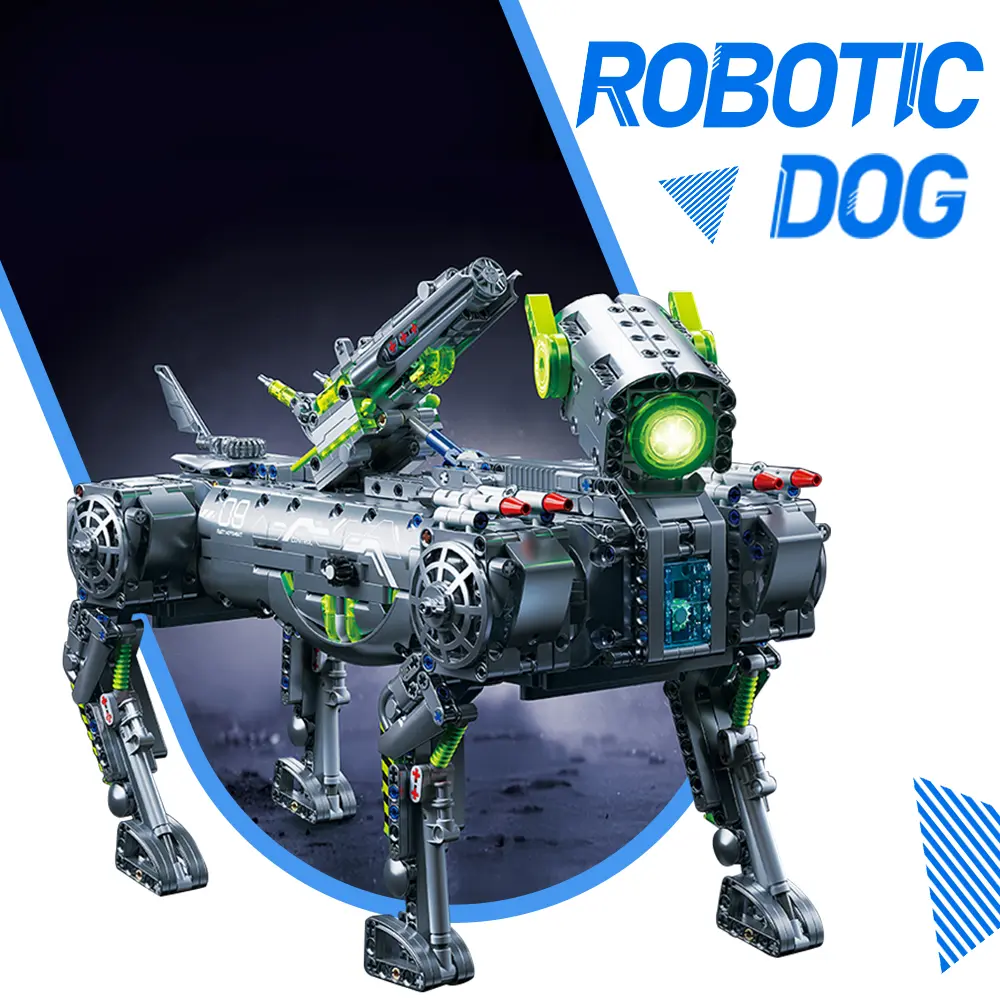 Motorized RC Robot Dog Building Kit - Large 1609 PC Build, Gear-Driven Legs, Poseable Joints, Motorized & Walkable Mechanical Movement, STEM Hands-On Problem-Solving Toy, Gift-Ready for Kids (Birthday, Christmas)