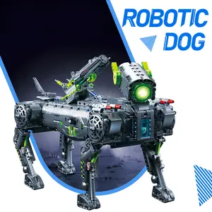 RC Robot Dog Building Kit – 1609 PCS motorized walking robo-dog with mechanical movement, remote control building block set, STEM construction gift for kids, teens, boys, and girls