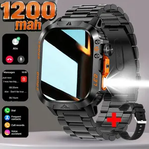 COANR Active 3 PRO new 1200 mah military smart watch, 21 days use time, 2.01 inch large screen, wireless call, phone sync information, LED flashlight, rugged IP68 waterproof, more than 100 sports modes, suitable for iPhone, Android
