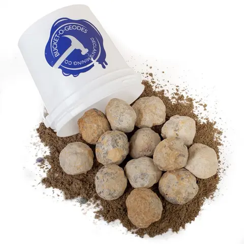 All Natural Gallon Geode Bucket - 12 Quartz Geodes NO COLORED GEODE