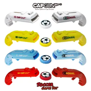 4-Color Novelty Gun-Style Bottle Opener, Stainless Steel Magnetic Cap Catcher & Launcher, Sturdy ABS Material, 5.12in×2.36in×1.46in, Durable Fun Gift for Gatherings & Kitchens (Home Supplies, Party Accessories), Four-Color