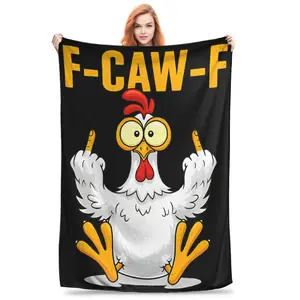 Funny F-Caw-F Blanket Soft Warm Flannel Blanket Suitable For Sofa Beds Living Rooms Loved By Children And Adults Alike Home Decor Birthday Gifts Party Decor Halloween Blankets Christmas Blankets