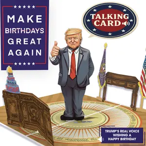 Talking Trump Birthday Card for Husband - Light Up Pop Up Cards with 3D Trumps Real Voice Says Happy Birthday - Make Birthdays Great Again for Dad, Mom, Wife, Women