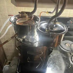 VEVOR Water Wine Distiller Stainless Steel, TikTokShopBlackFriday, Copper Tube With Circulating Pump, Home Brewing Kit Build-in Thermometer for DIY Whisky Wine Brandy Oil Utensils VEVOR Super Brand Day