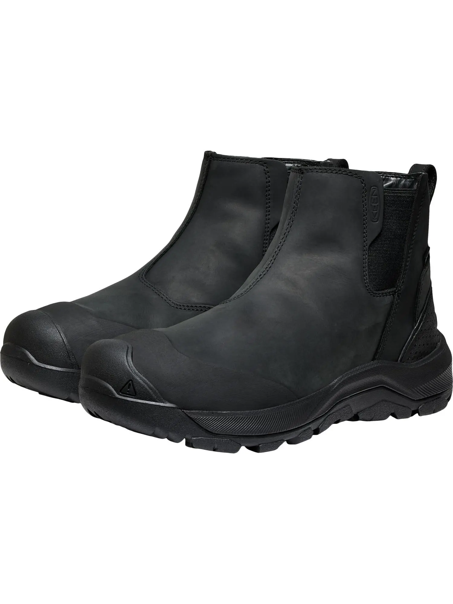 KEEN Men's Revel 4 Chelsea Mid Height Polar Insulated Snow Boots, Black/Black, 9.5