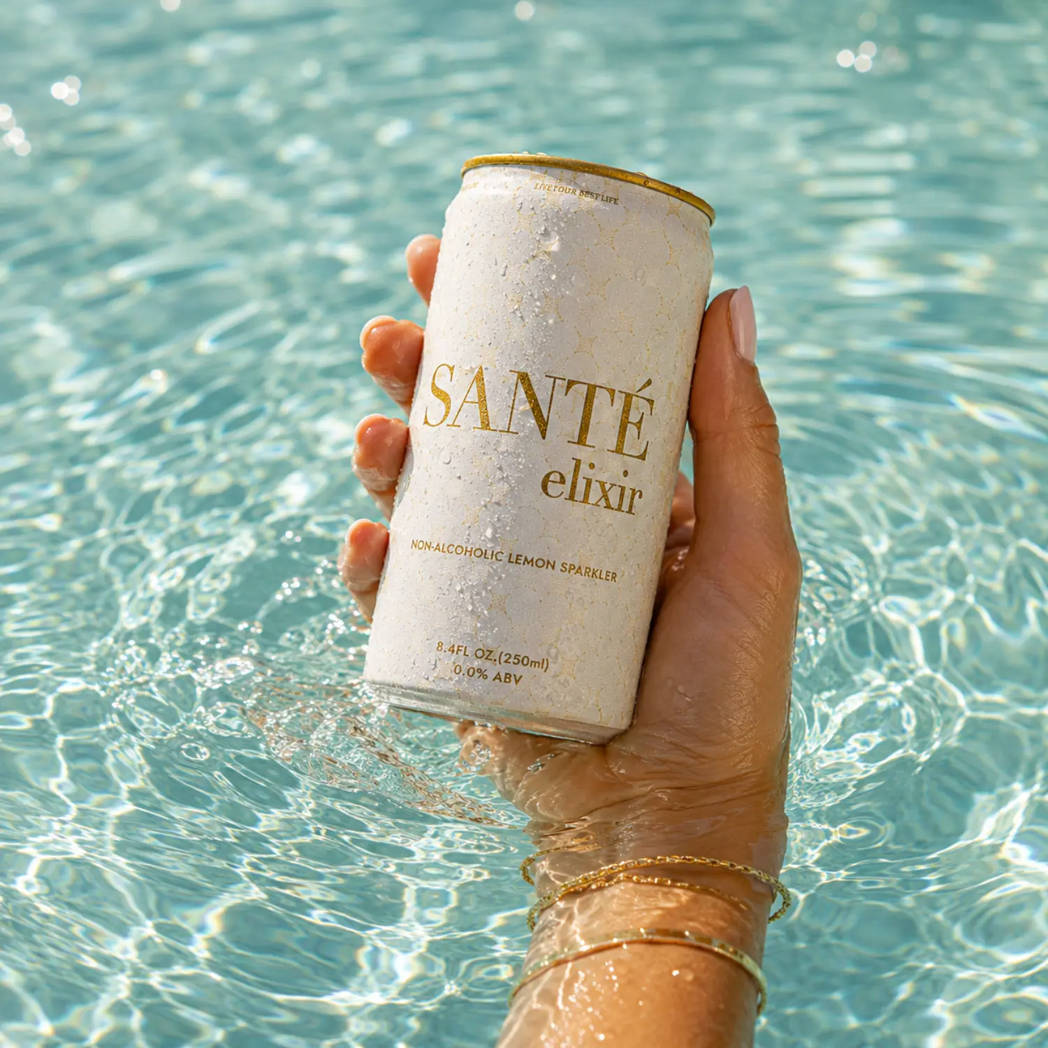 Santé Life Élixir Non-Alcoholic Sparkling Lemon Beverage, 8.4 fl oz Cans