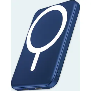 For Magsafe 5000mAh Power Bank, 20W PD Fast Charging Magnetic Wireless Charger Type-C/Lighting for iPhone17-12 Dark Blue