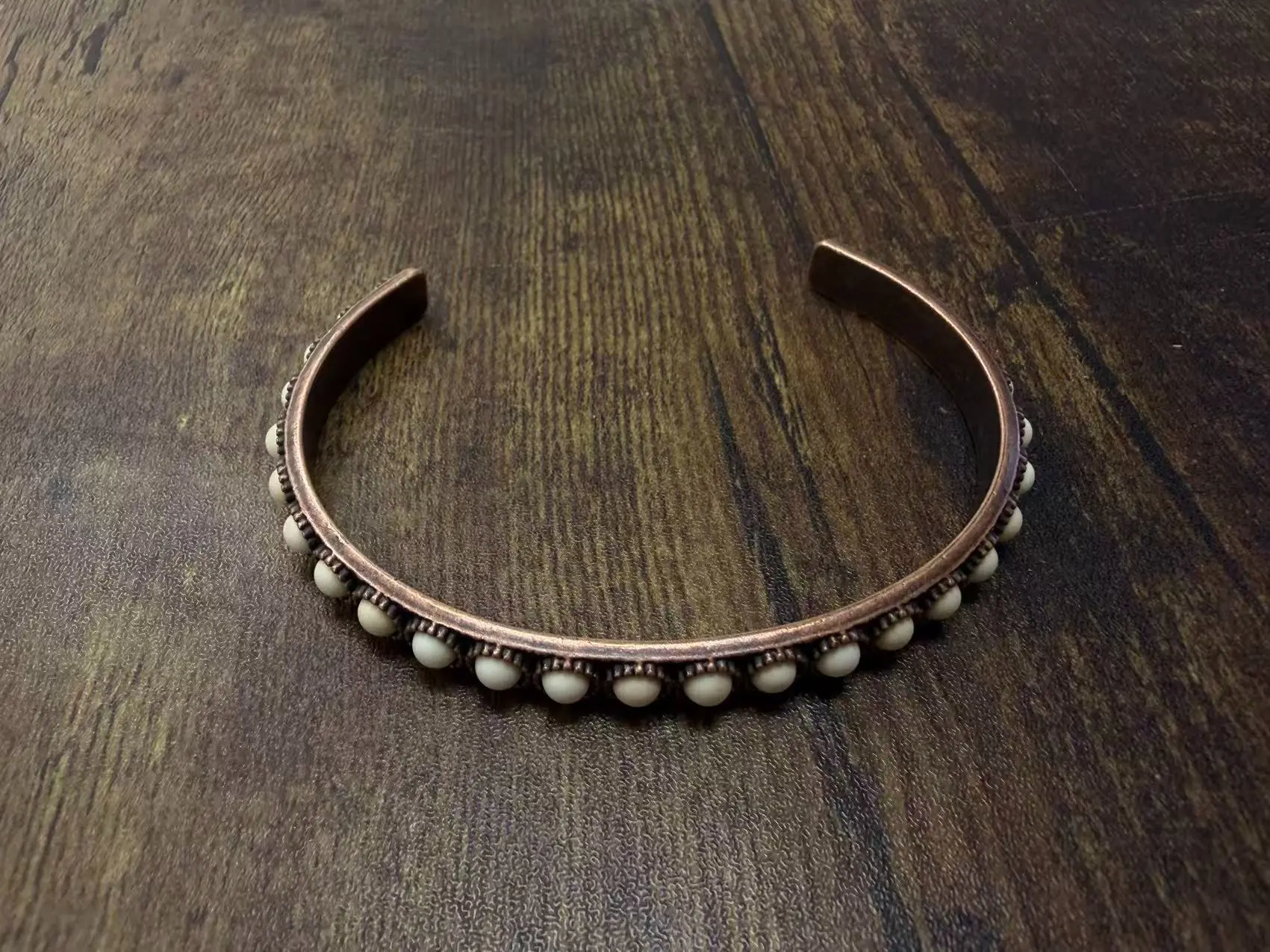 Minimal Western White Stone Cuff Bracelet Dainty Cowgirl Jewelry
