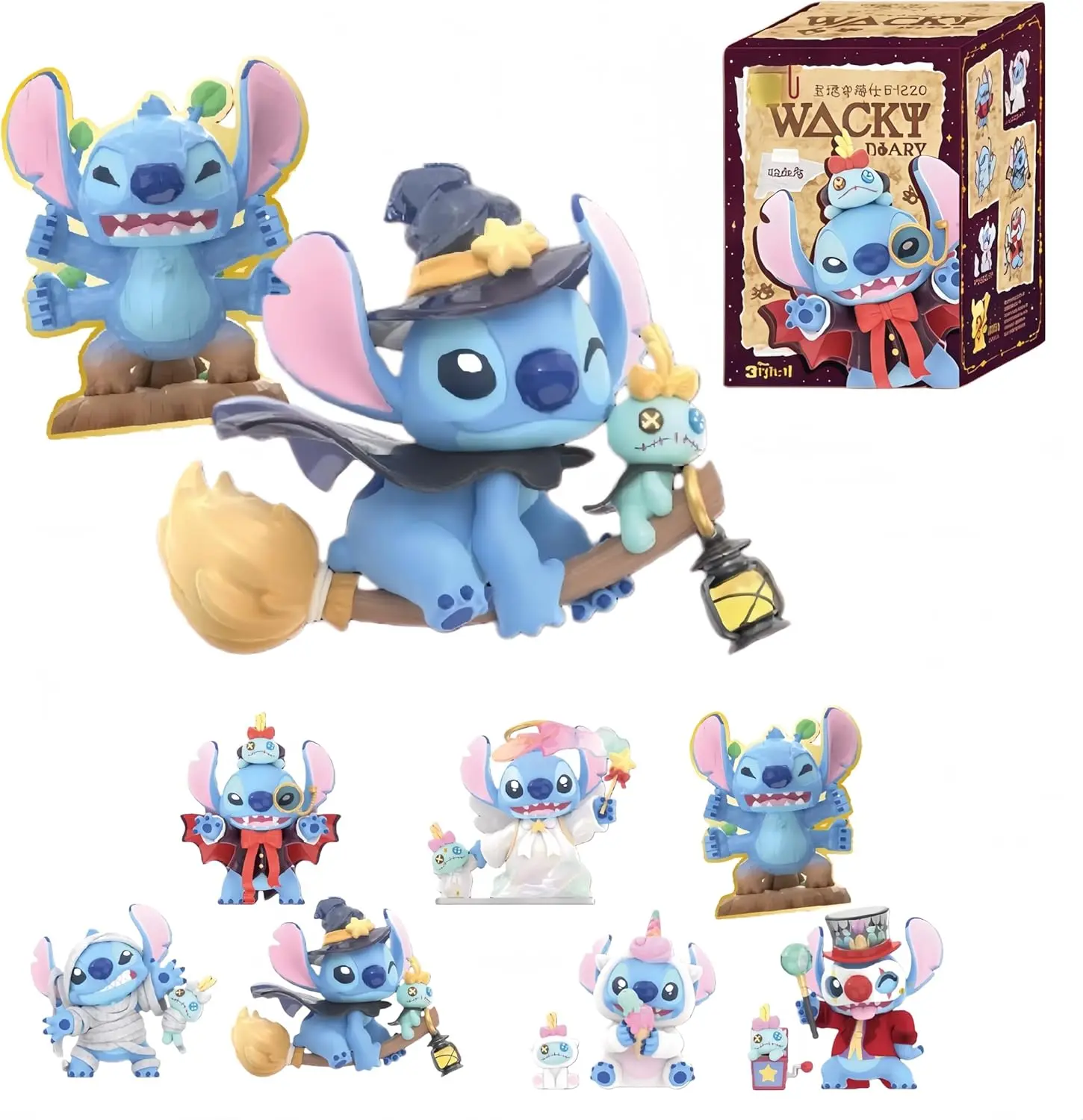 MINISO Disney Official Collaboration Stitch 2.0 Desktop Figurine - Funny Diary Themed, Cute Collectible Decoration, Premium Craft, High-Quality Materials, Smooth Surface Treatment, Adult Birthday Gift (1 Random Piece), Collecting