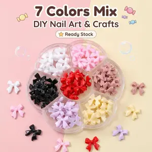 Nail Resin Bow Cute Girly Bow-Knot Colorful Nails Art DIY Decoration Accessories, Trendy Nail Design for Creative Styles, Girly Appeal