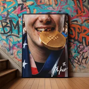 No Frame Jack Hughes Gold Medal Poster, USA Hockey Champion Wall Art
