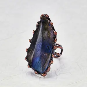 Labradorite Natural Ring | Natural Gemstones + Retro Craft | Commute/Dating/Gifting | One-of-a-Kind Jewelry | Dual Protection【PS.1.38 LIVE】