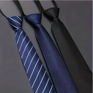 3-piece set - Men's professional zip tie - Durable polyester fiber, hand wash/dry clean, stylish and avant-garde design