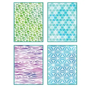 Sizzix A6 Stencil 4PK – Background Textures by Vicki Boutin