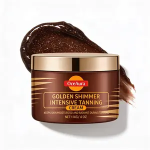 OceAura Golden Shimmer Intensive Tanning Cream, Natural Bronze Glow Self Tanner with Mica, Deep Hydrating Non-Greasy, Even Tan No Orange, Gentle for Sensitive Skin,Golden Tanning Lotion for Body Gel carrot oil balm tanglow bronzing agent medium