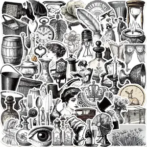 60 Pcs Medieval Graffiti Stickers Set, Scrapbooking Decals & Design for Scrapbooks, Journals, Laptops, Water Bottles, Cars, Positive Message Gifts