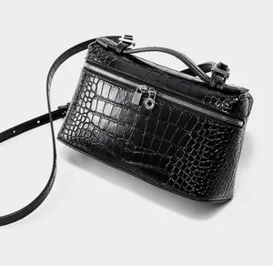 Genuine cowhide leather minibag for single shoulder or crossbody travel bag 2025 luxury affordable designer purse women bags with ostrich or crocodile pattern