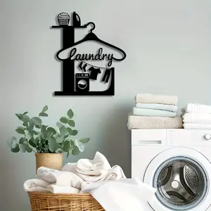 New Laundry Room Letter Clothes Hanger Iron Art Wall Decor, Unique Alphabet Design, Durable Metal Construction, Perfect for Home Decoration