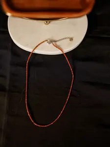 Natural Orange Spinel Necklace With Sterling Silver Clasp, Fashionable Luxury Jewelry for Women & Girls As Gift