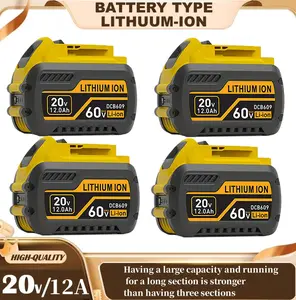 【Top level version newly upgraded】of 60V/20V 12.0Ah Lithium Battery Replacement for DCB609 DCB612 DCB606-2 DCB609-2 Compatible with 20V/60V MAX Power Tools & Chargers