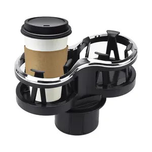Dual Drinking Bottle Holder Tea Cup Stand, 2 in 1 Car Cup Holder, Multifunctional Car Cup Organizer, Car Console Organizer, Universal Car Interior Accessories