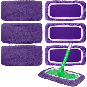 6 Pack  Microfiber Mop Pads Compatible with  Sweeper Mop, Dry Sweeping Cloths & Wet Mopping Cloths, Washable Mop Pads for Surface/Hardwood Floor Cleaning (Mop is Not Included)