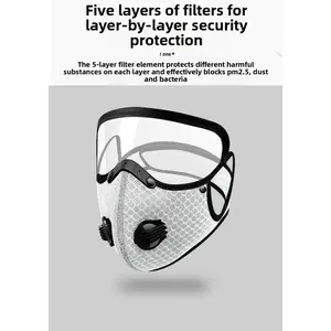 Cycling protective face mask, sports mask with filter, dustproof and warm face mask, detachable protective lenses
