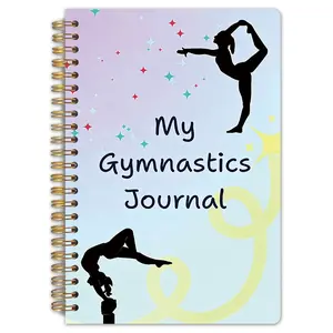 A spiral notebook titled "My Gymnastics Diary", with dimensions of 5.5 x 8.3 inches, made of high-quality paper, is perfect for recording gymnastics training. It is an ideal gift for gymnastics enthusiasts and has a durable cover.