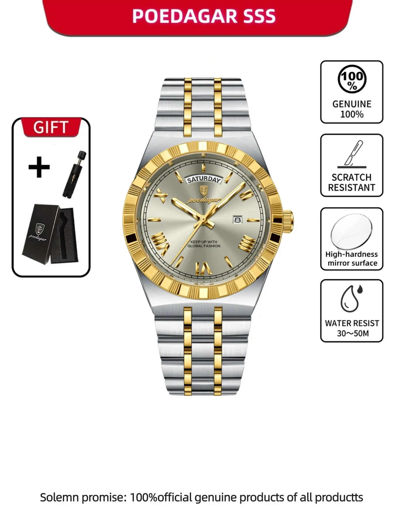 Men's Business Fashion Round Dial Analog Quartz Wristwatch, Fashion Watch for Party, Daily Clothing Decor, Trendy All-match & Exquisite Watch for Birthday Gift with Box, Business Fashion Watches, Analog Wristwatches