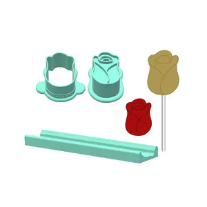 Rose Bud Cake Pop Mold | Deluxe Cutter, Popper, and Tray Option