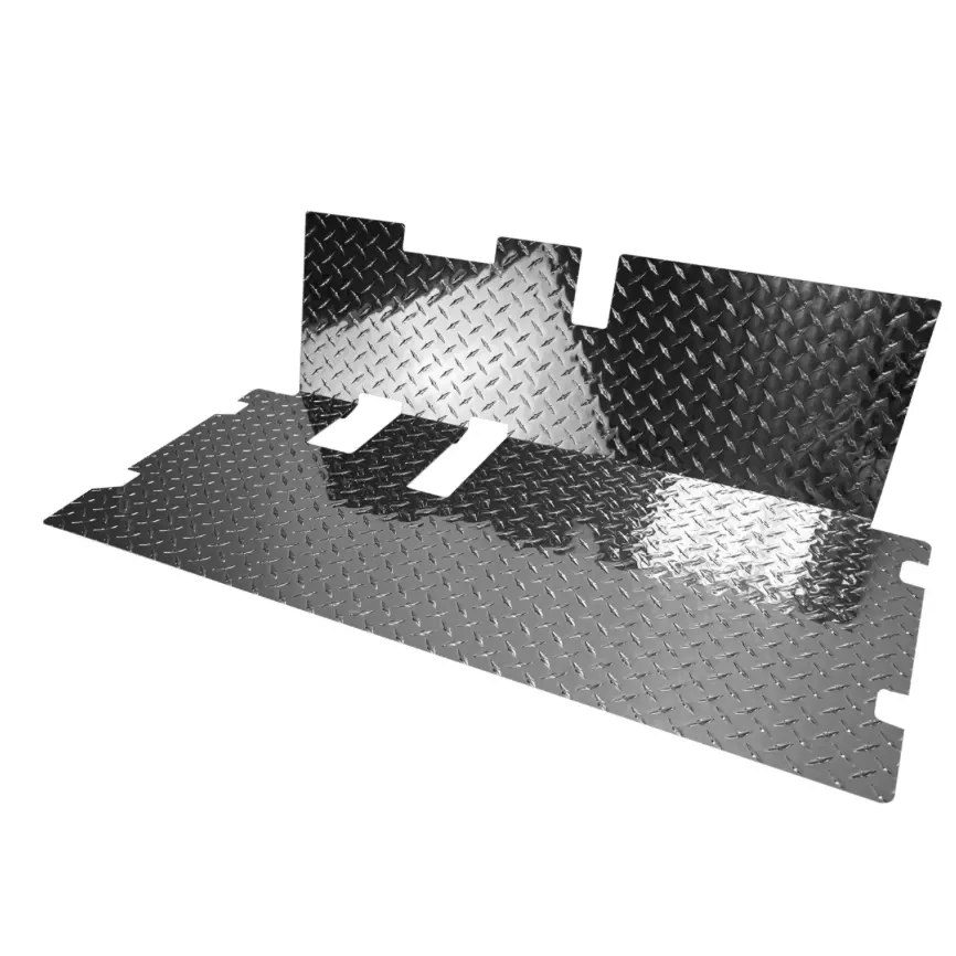 SGC Polished Aluminum Diamond Plate Floor Mat for 2008-Up EZGO RXV Golf Cart