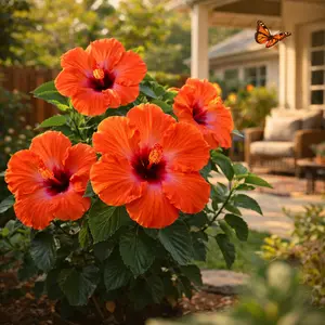 Orange Red Hibiscus Seeds - 20 Pcs Flower Seed Pack, Hardy Perennial Variety for Garden Planting, Mixed Hibiscus Blooms for Tropical-Look Yards, Seeds for Gardening and Pollinator Attraction